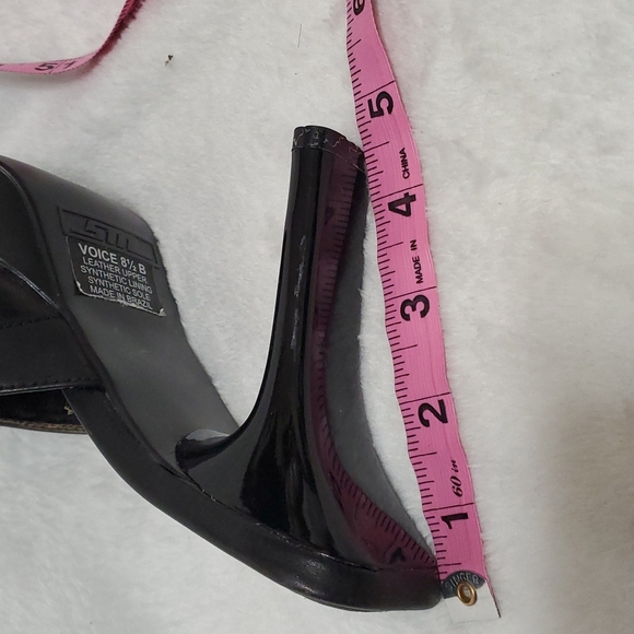 STEVE MADDEN Open toe block heel sandal 8.5M black (Ss12) - Picture 6 of 8